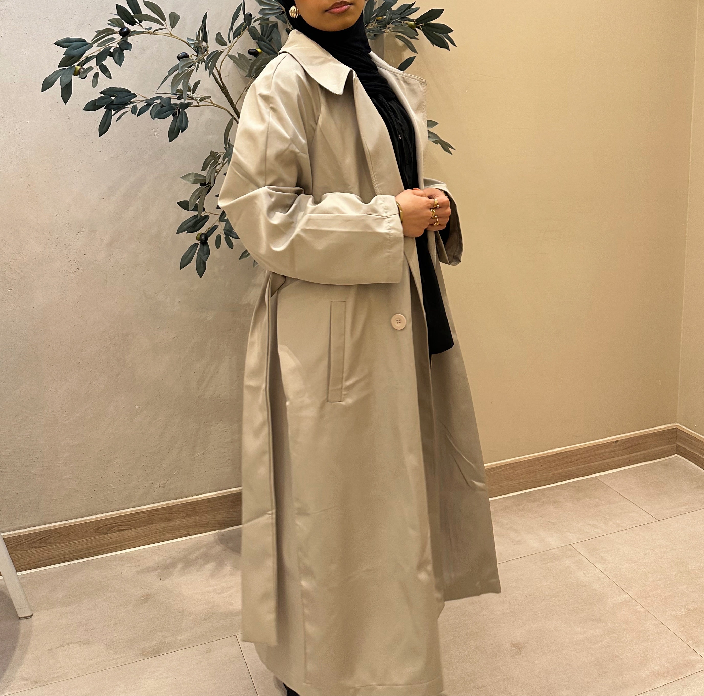 Waterproof Trench Coat - Greige