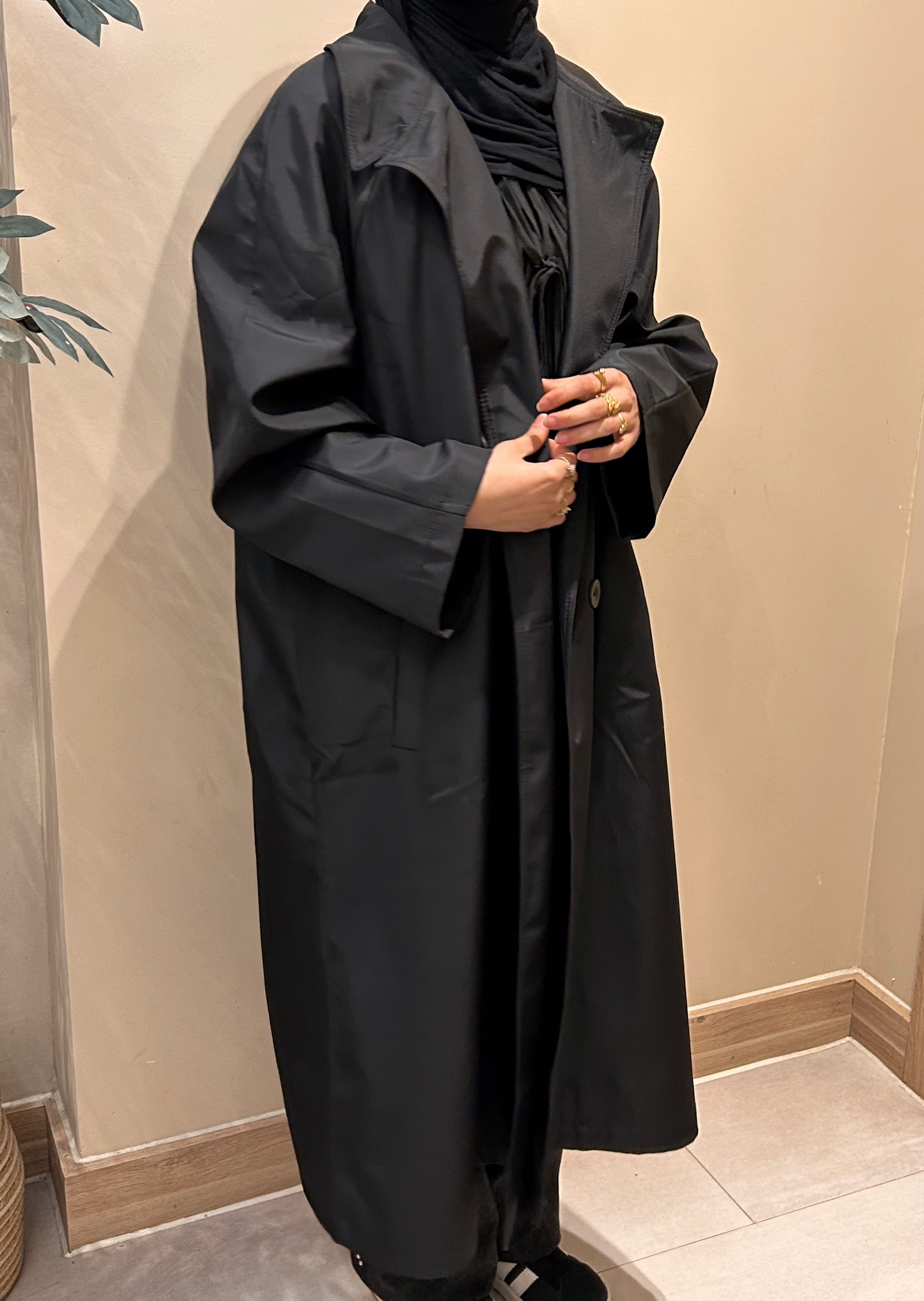 Waterproof Trench Coat - Black