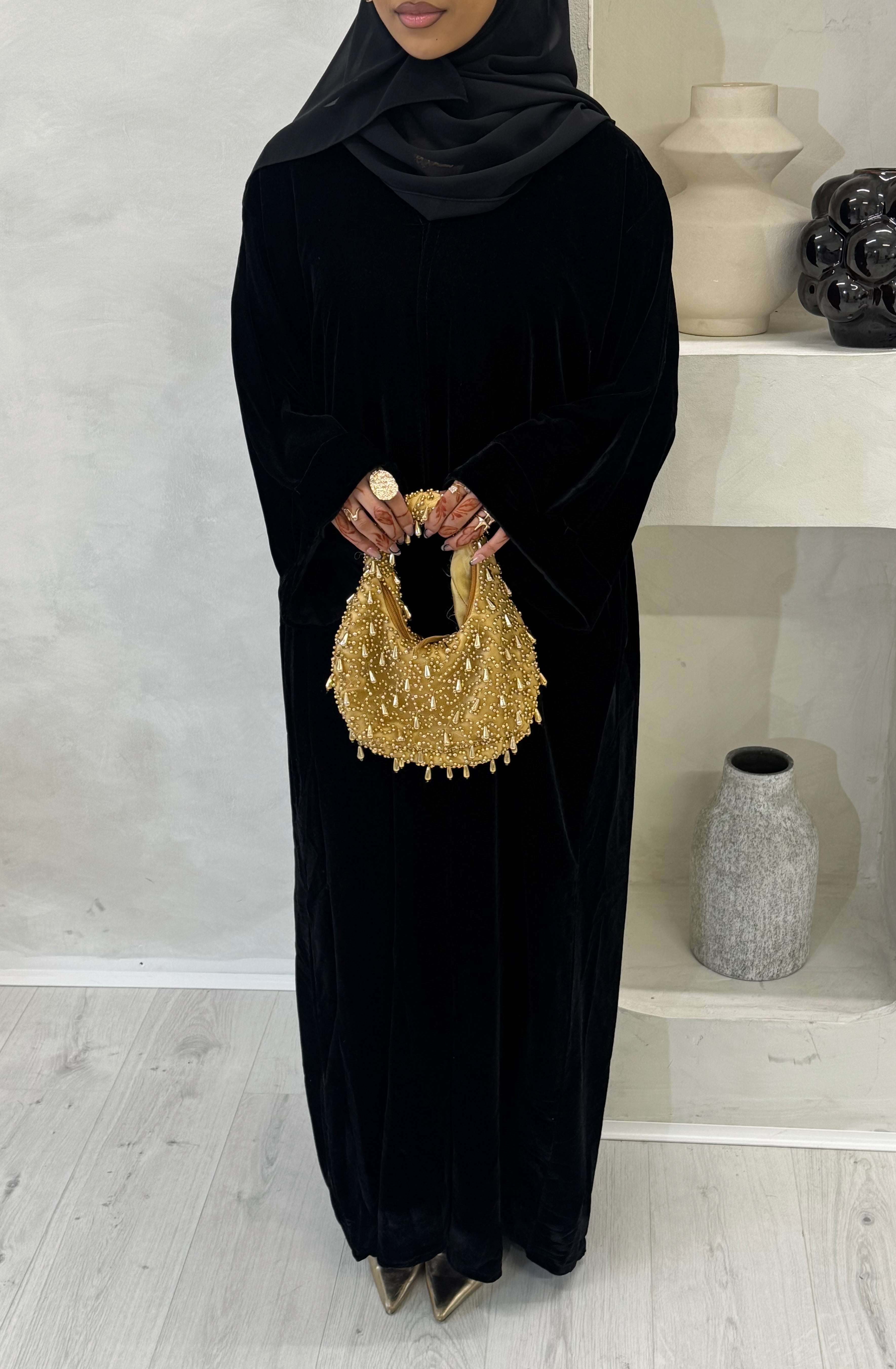 Black Velvet Abaya