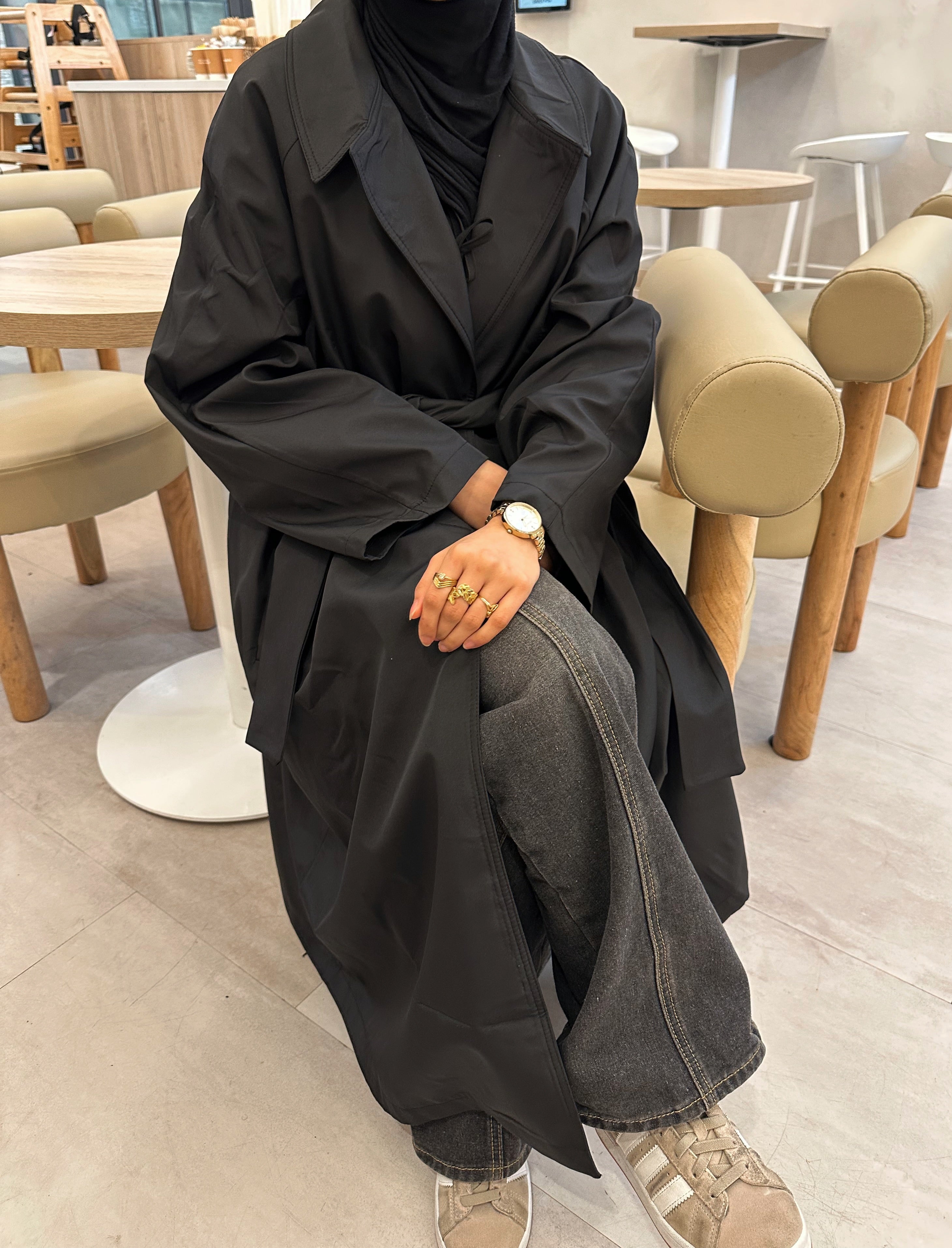 Waterproof Trench Coat - Black