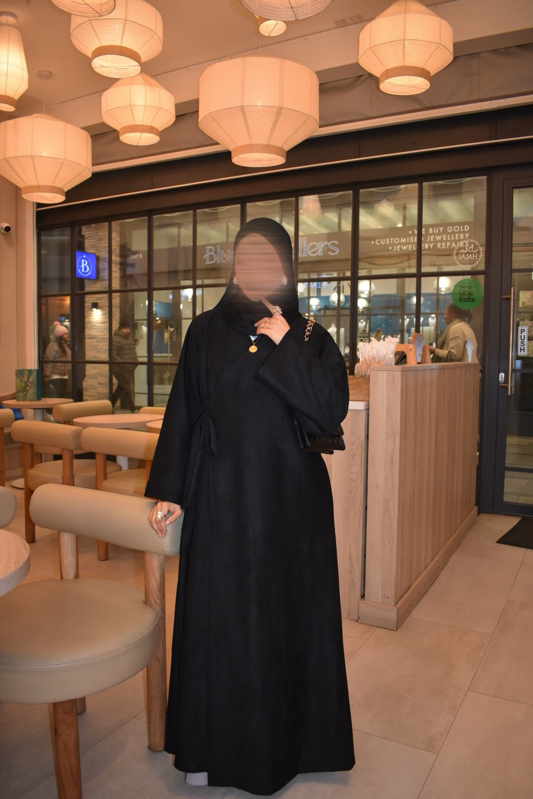 Black Suede abaya
