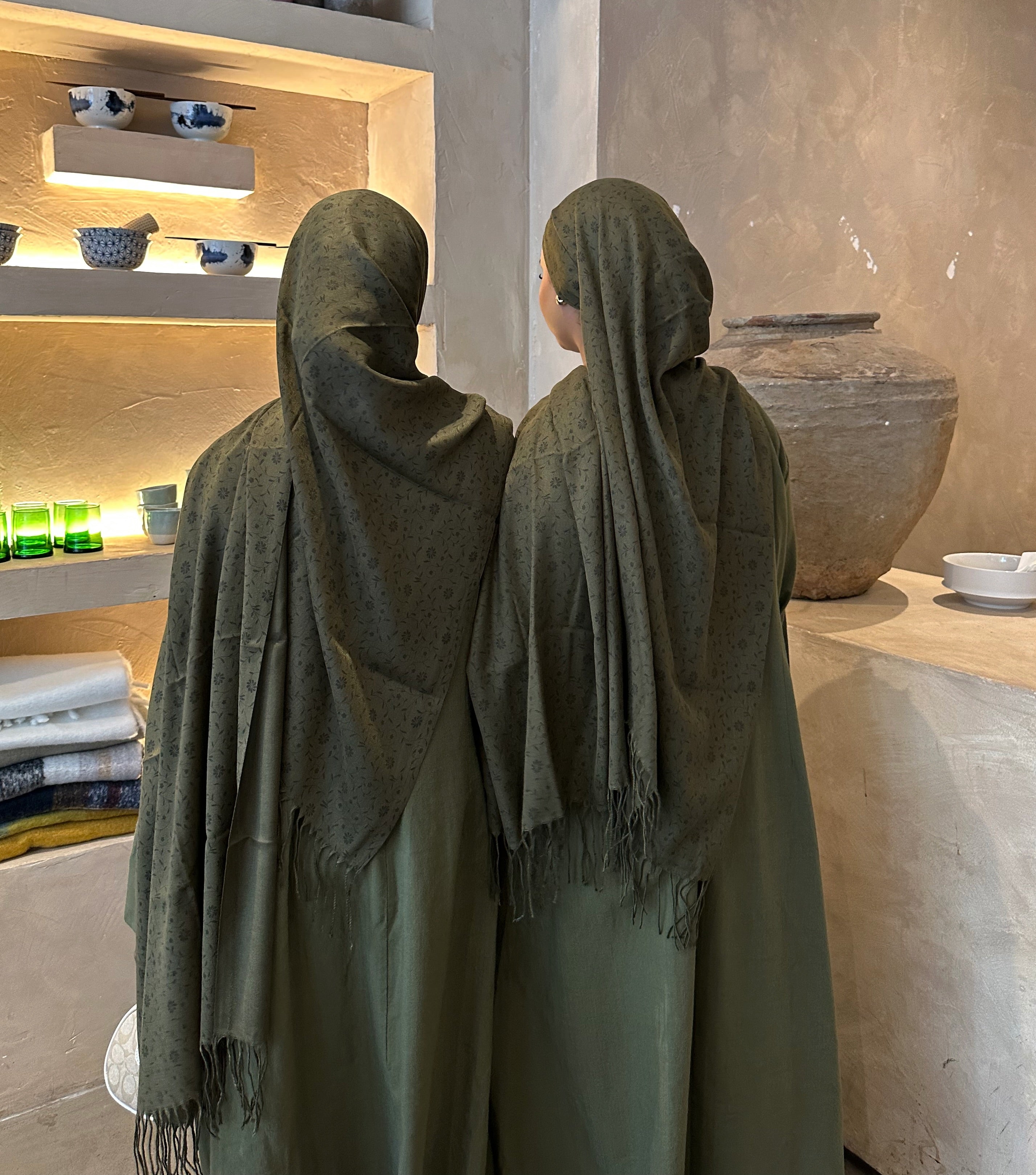 Cotton Abaya - Khaki Green