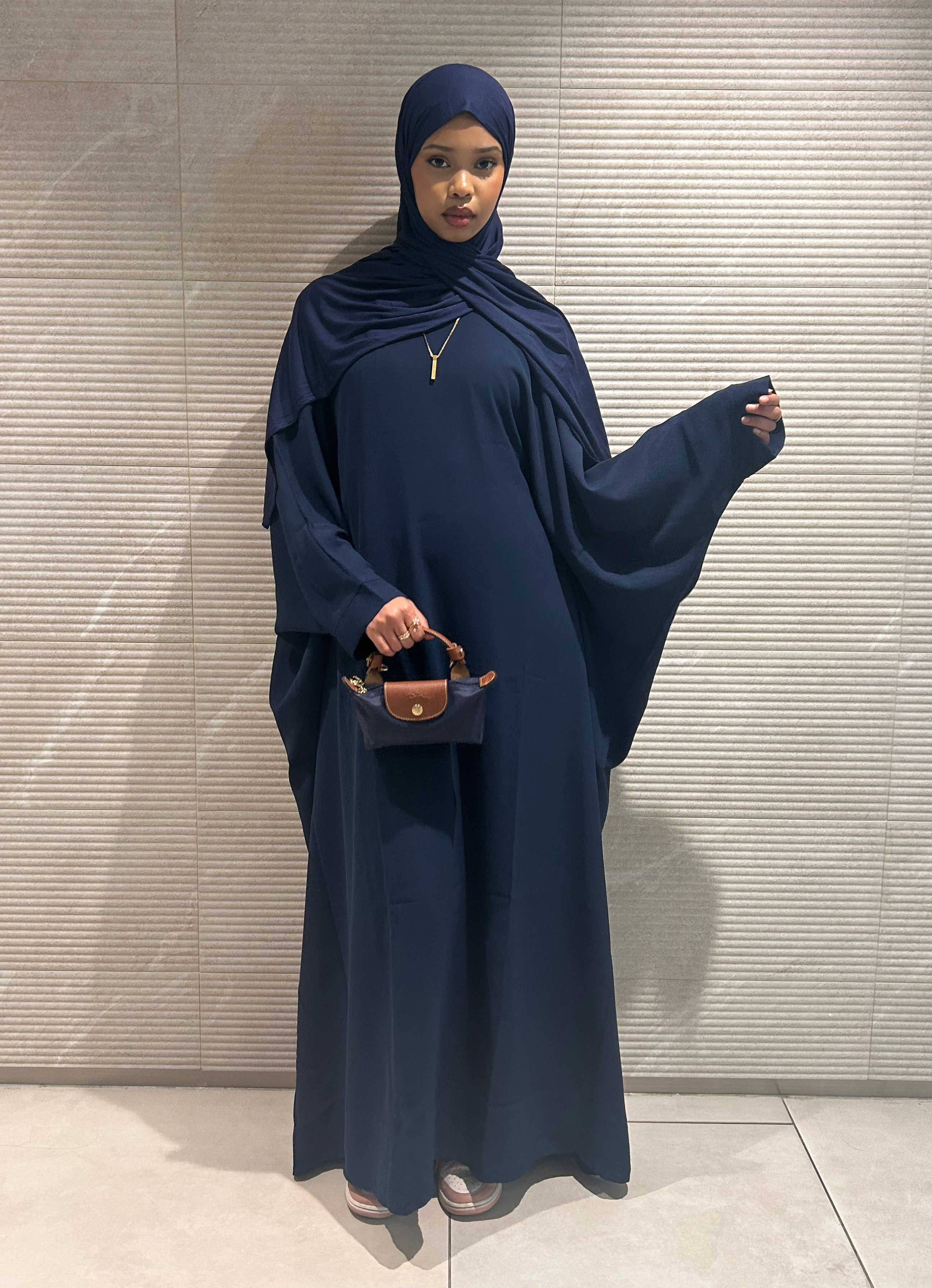 Navy Farasha with Inner Belt