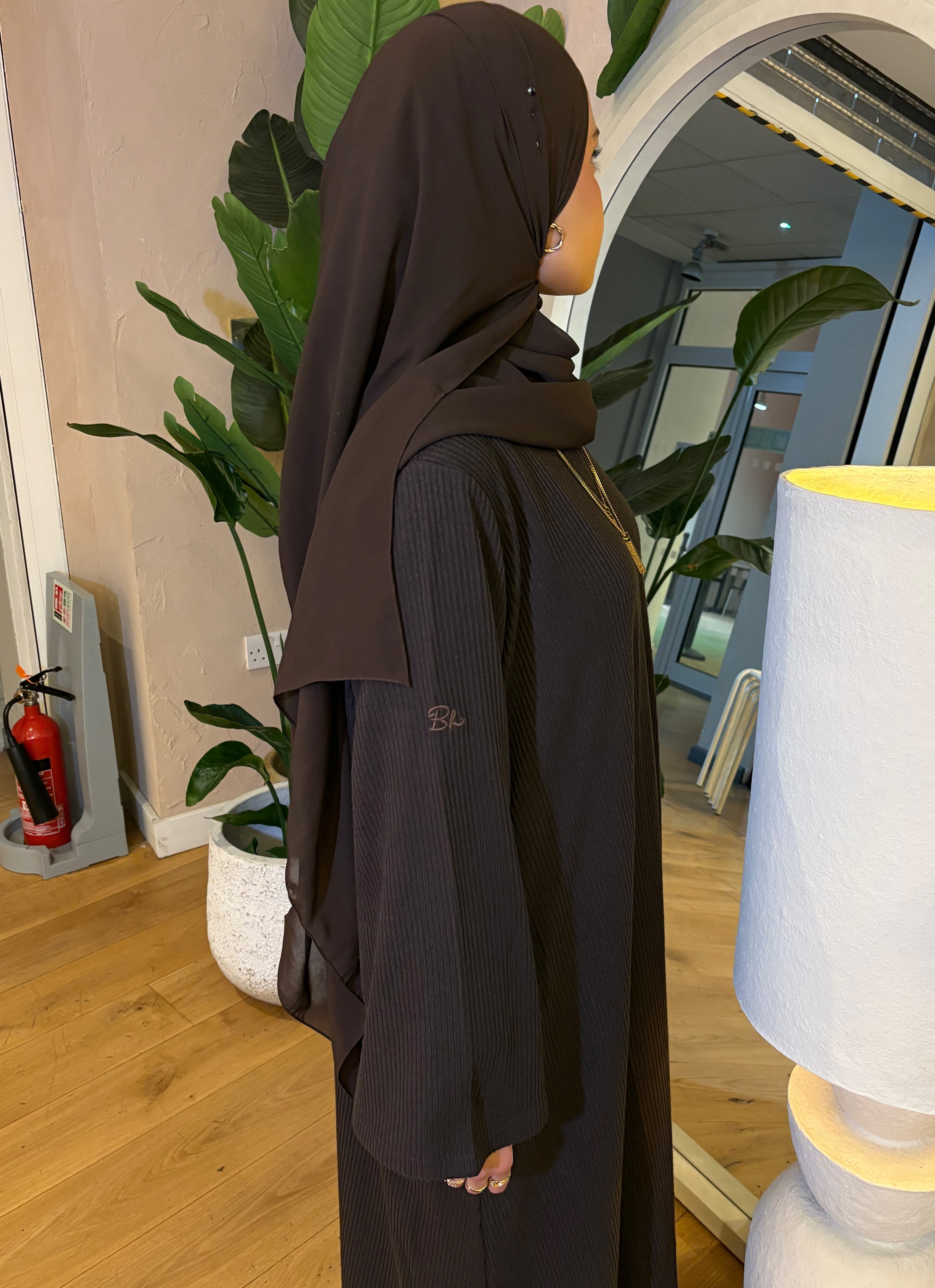 Ribbed dress - Brown