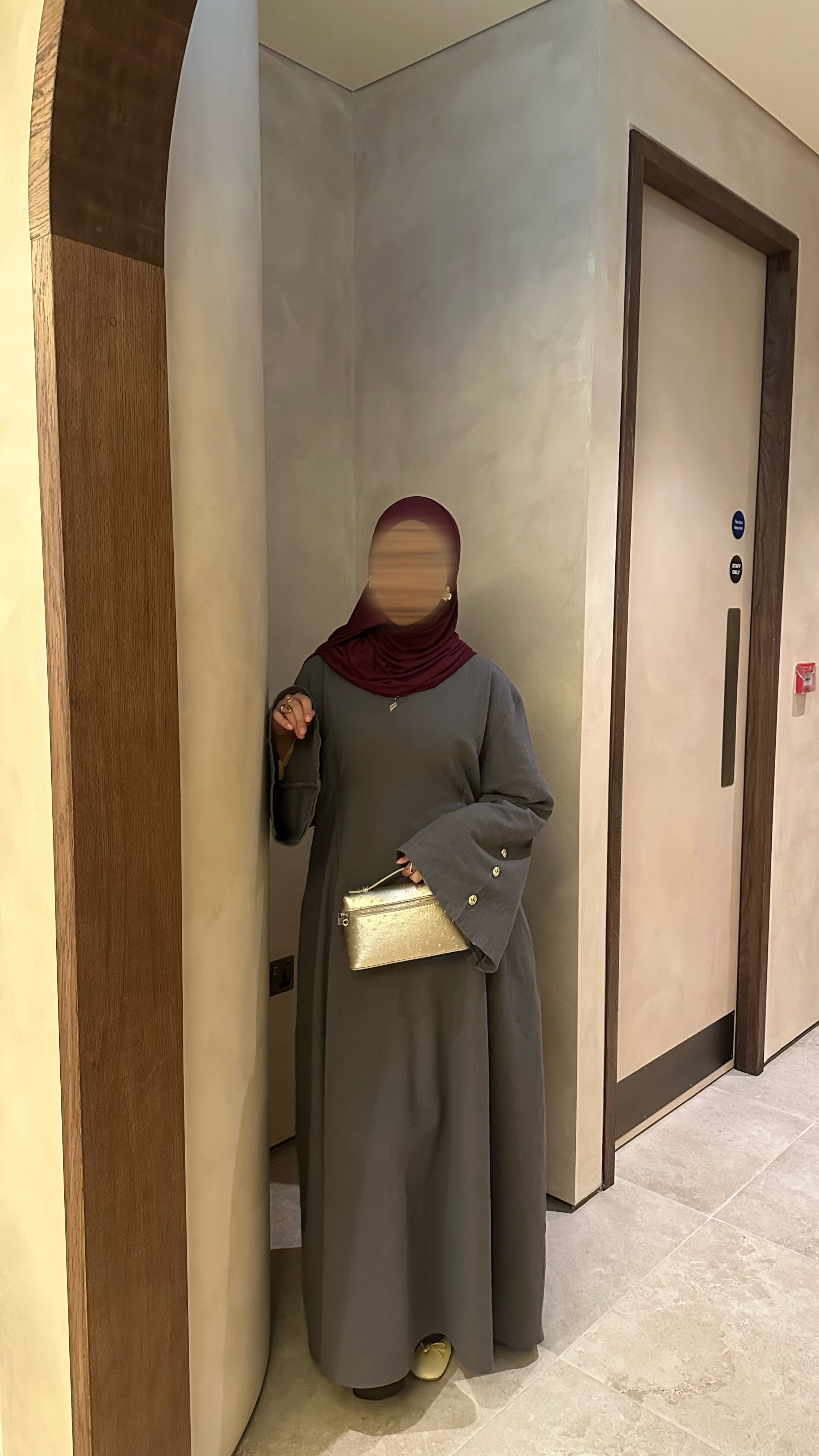 Cotton Abaya - Grey