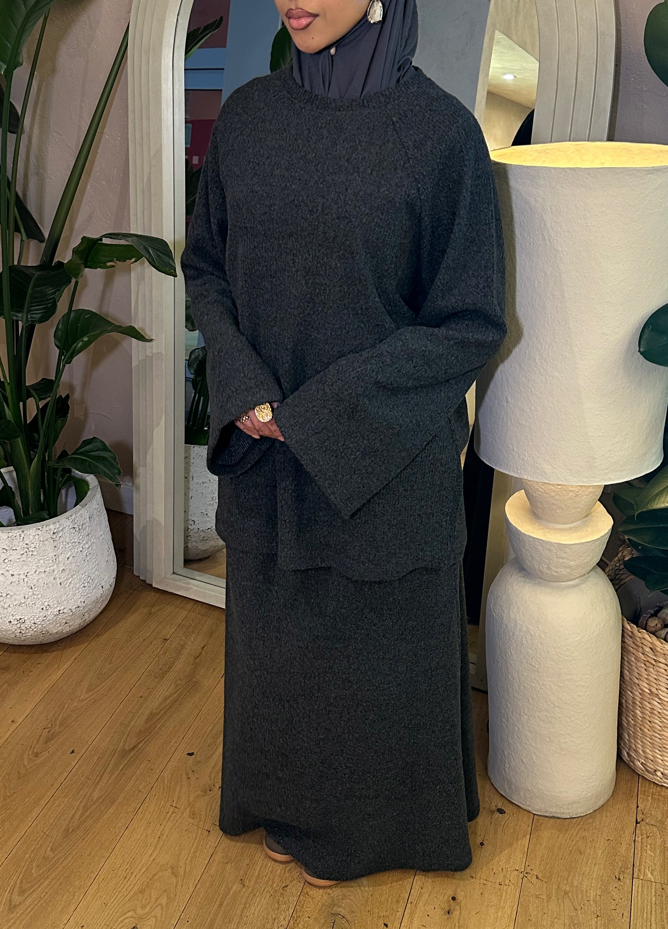 Corduroy Two Piece Set – Dark Grey