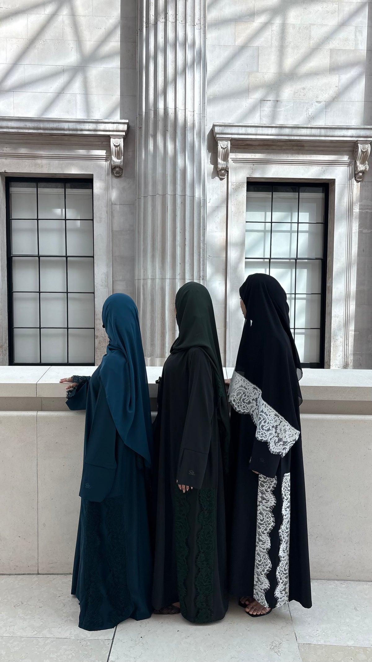 Lace Abaya and Hijab Set- Black
