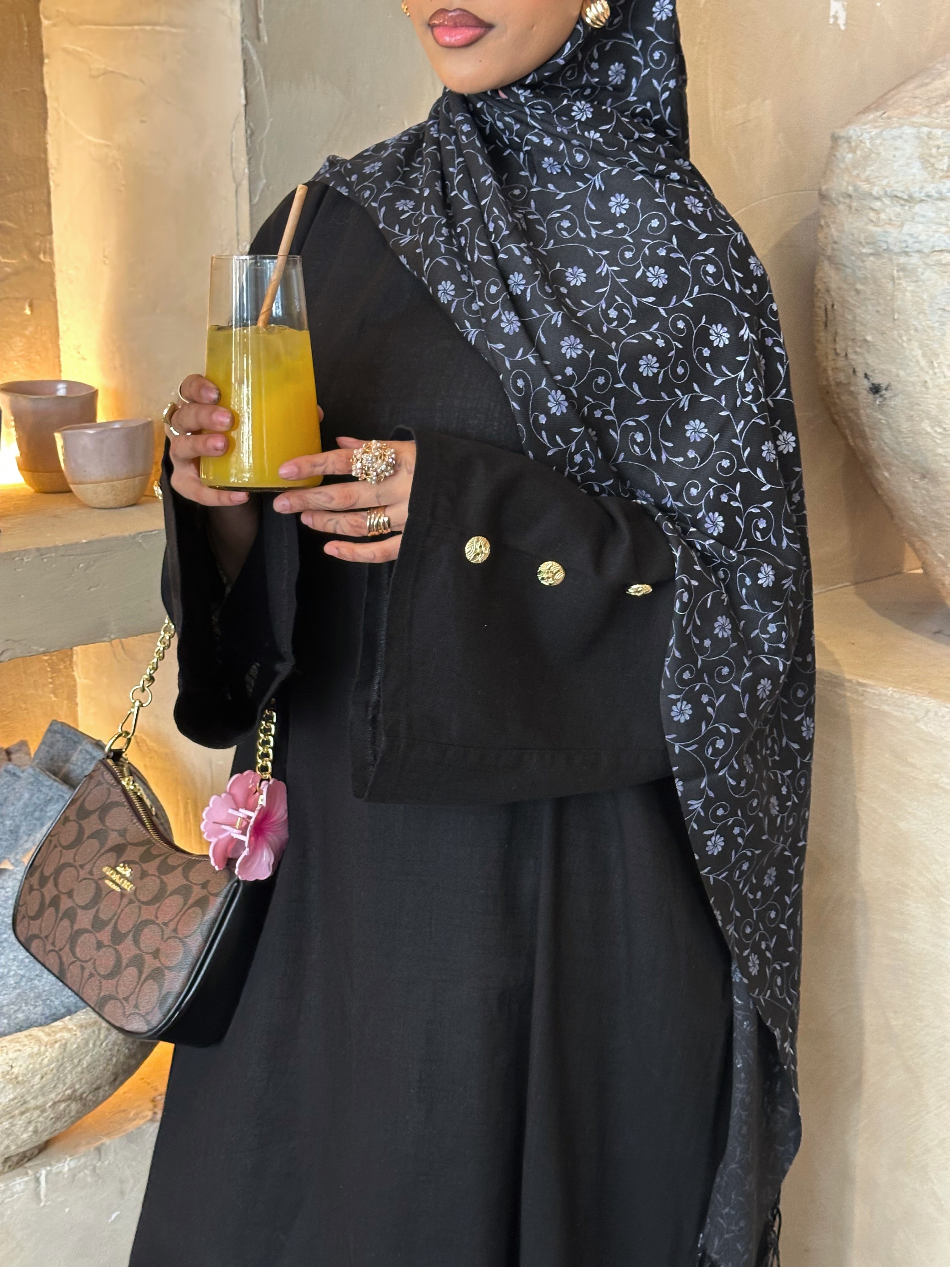 Cotton Abaya - Black