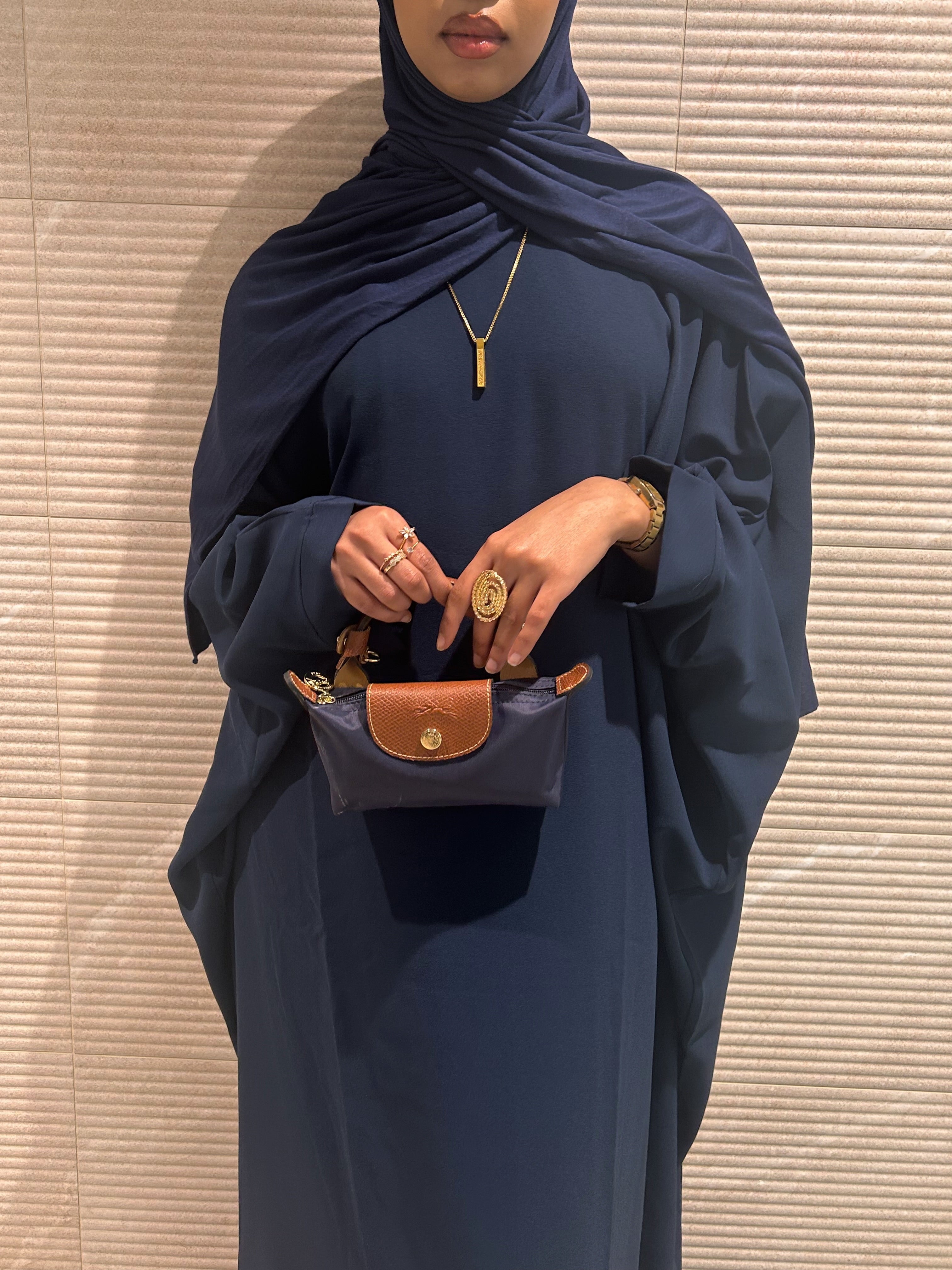 Navy Farasha with Inner Belt