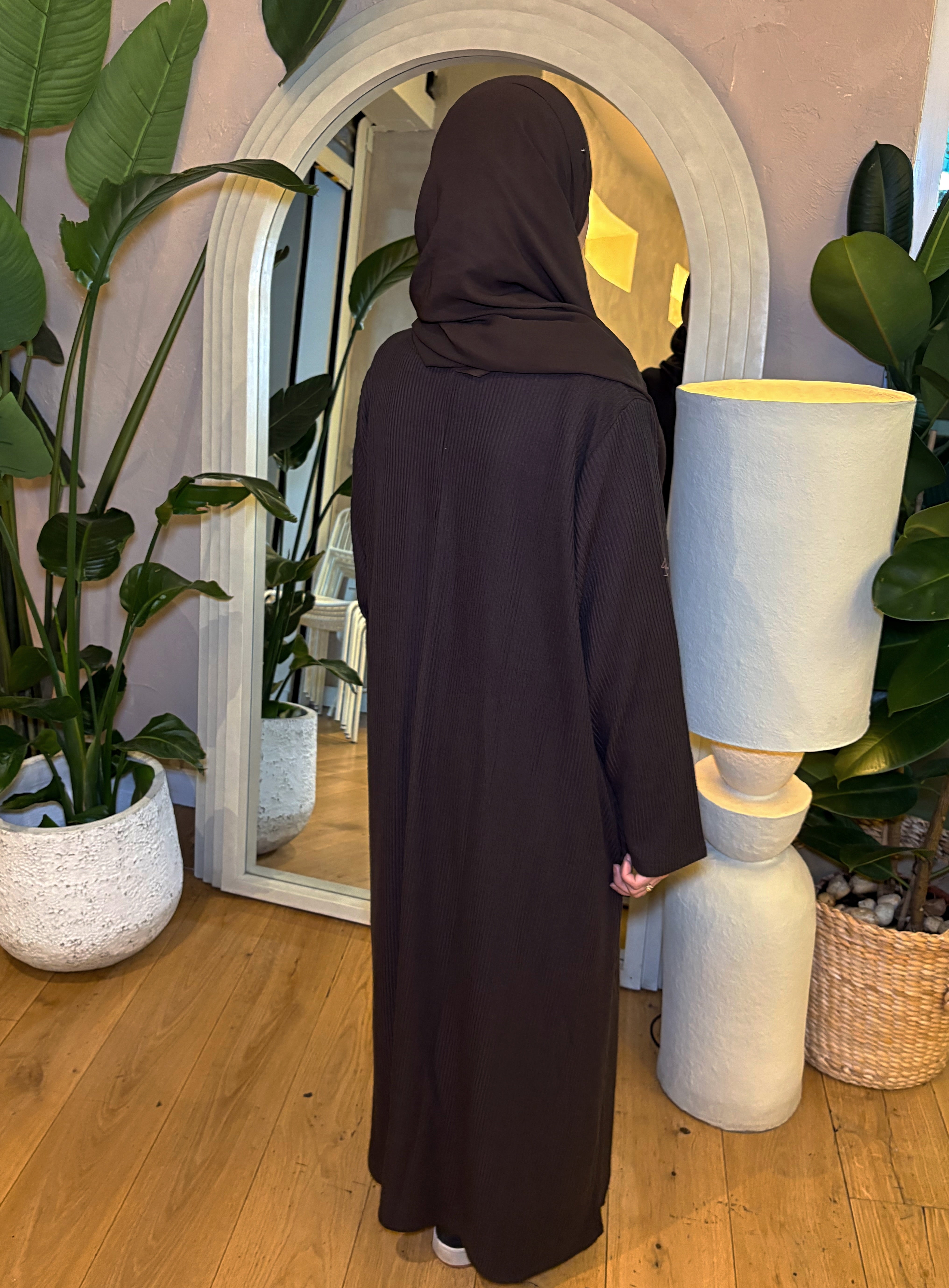 Ribbed dress - Brown