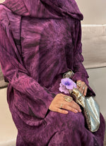 Load image into Gallery viewer, Printed Chiffon Abaya Set (Closed) - Purple
