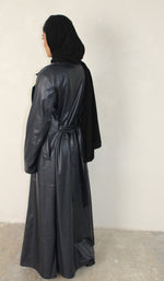 Load image into Gallery viewer, Leather Trench Coat - Black
