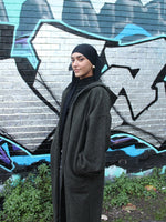 Load image into Gallery viewer, Hooded Blended Green Abaya Coat
