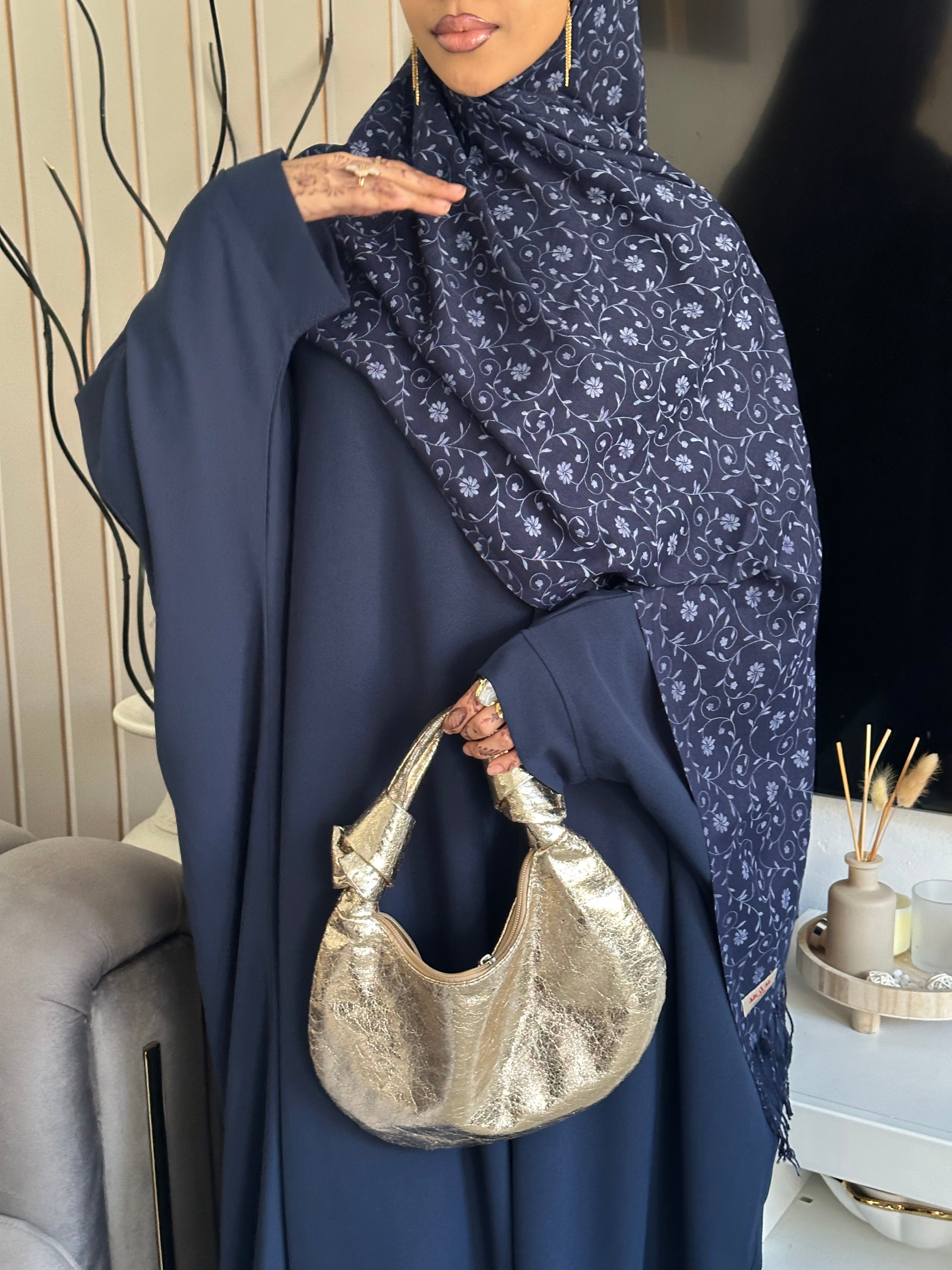 Printed Hijab - Blue