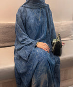 Load image into Gallery viewer, Printed Chiffon Abaya Set (Closed) - Blue
