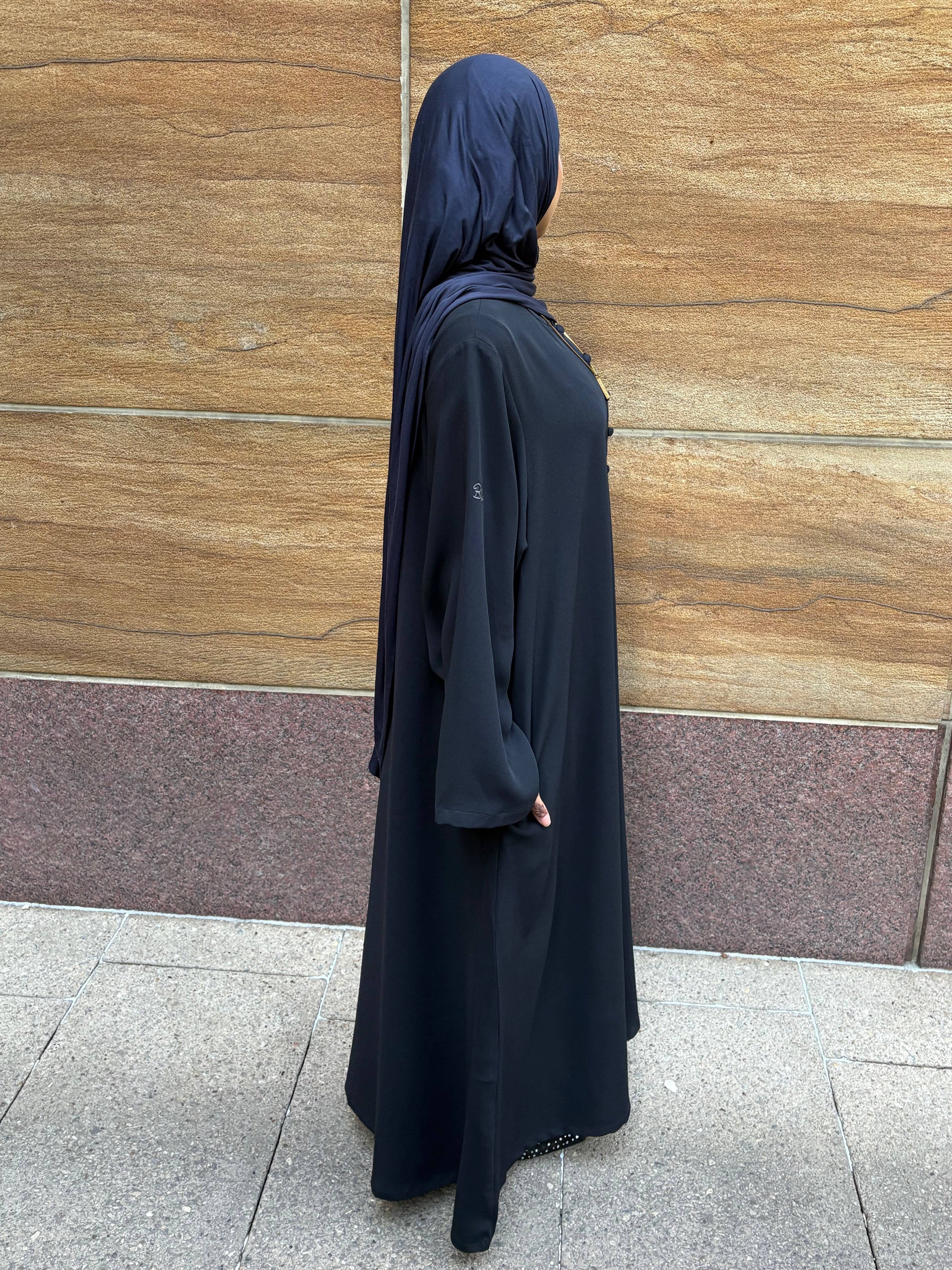 Black Button abaya