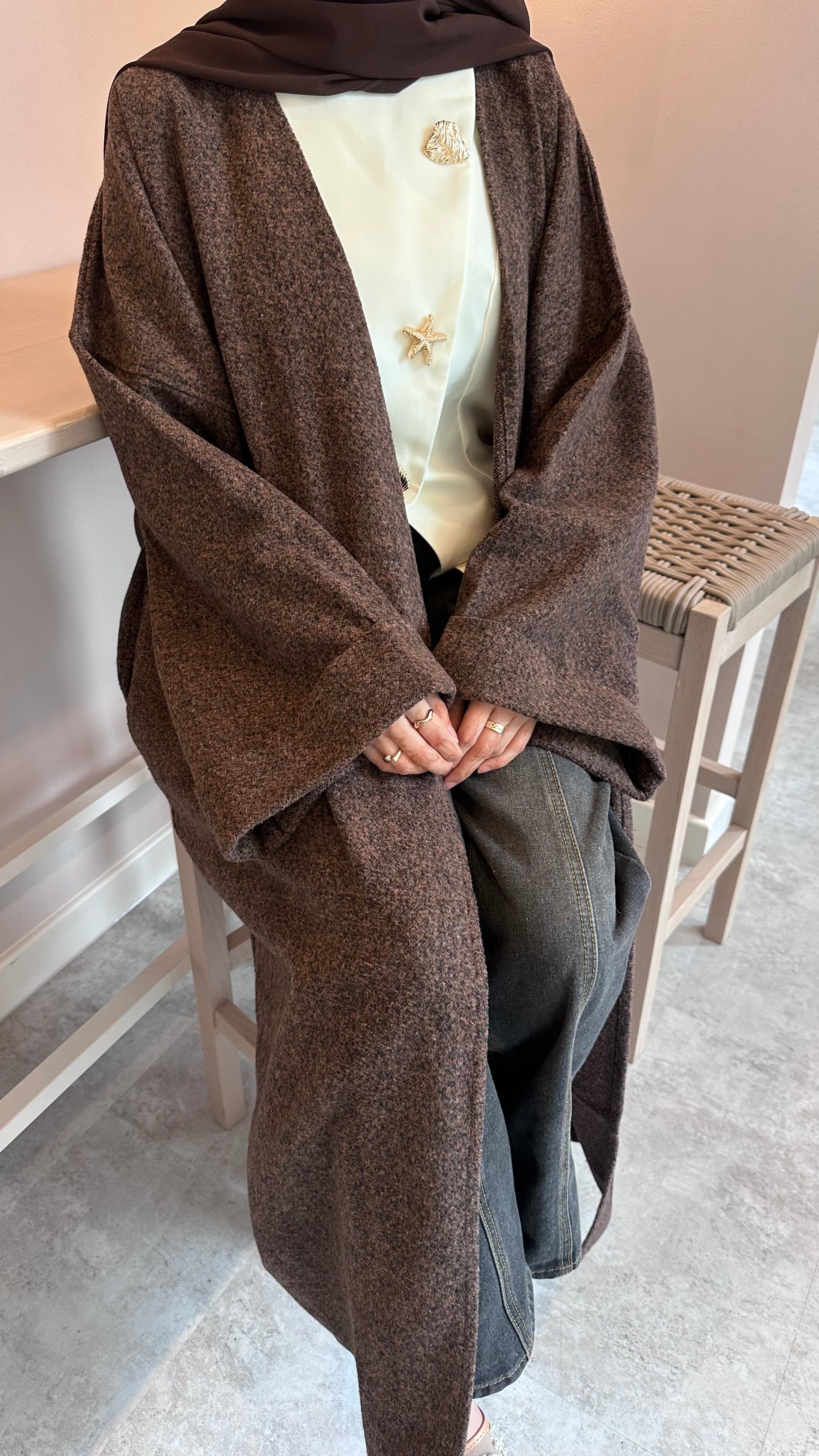Blended Brown Abaya coat