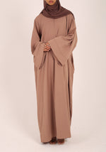 Load image into Gallery viewer, Mocha Dubai Fabric Closed Abaya with Zip
