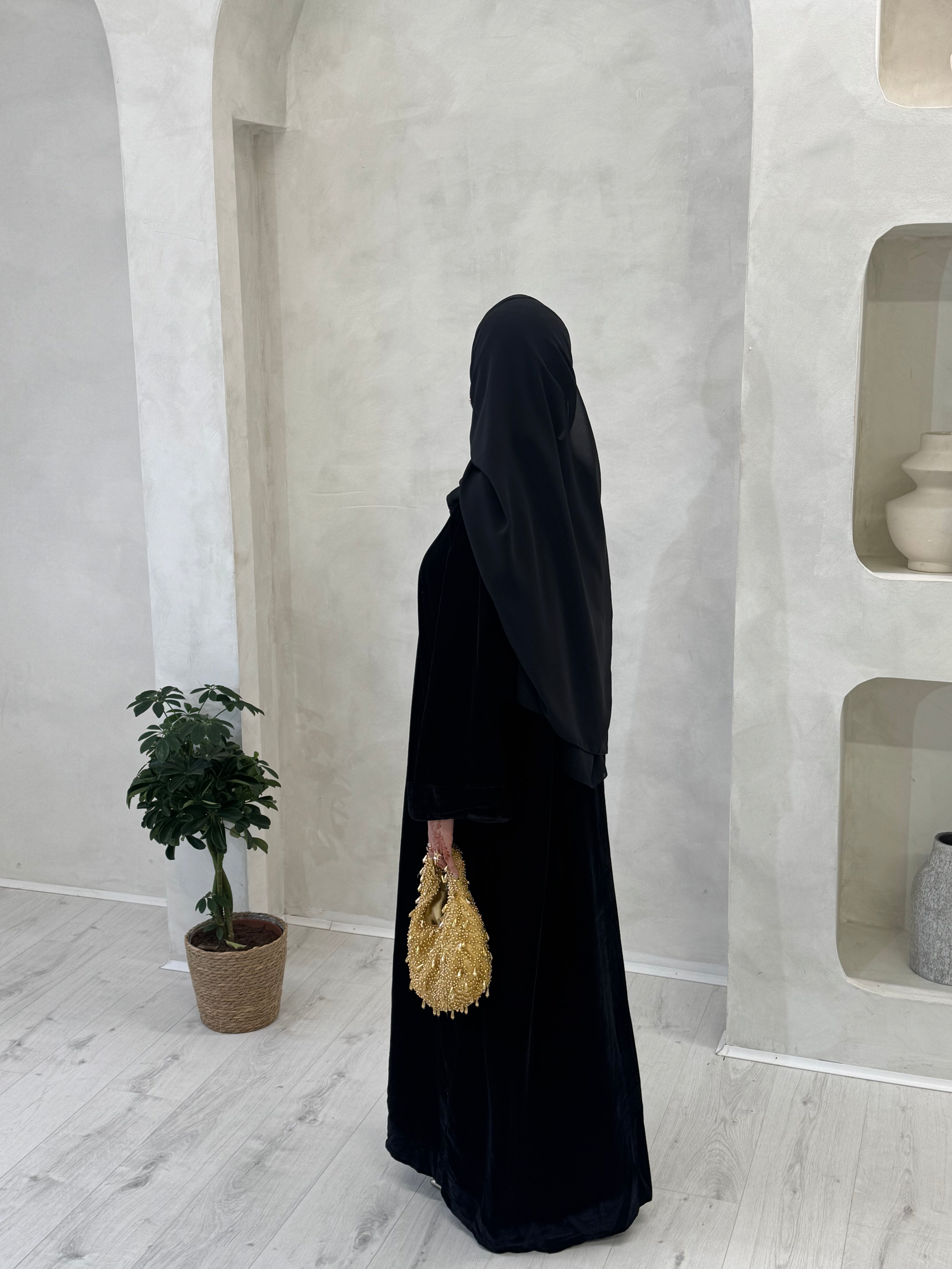 Black Velvet Abaya