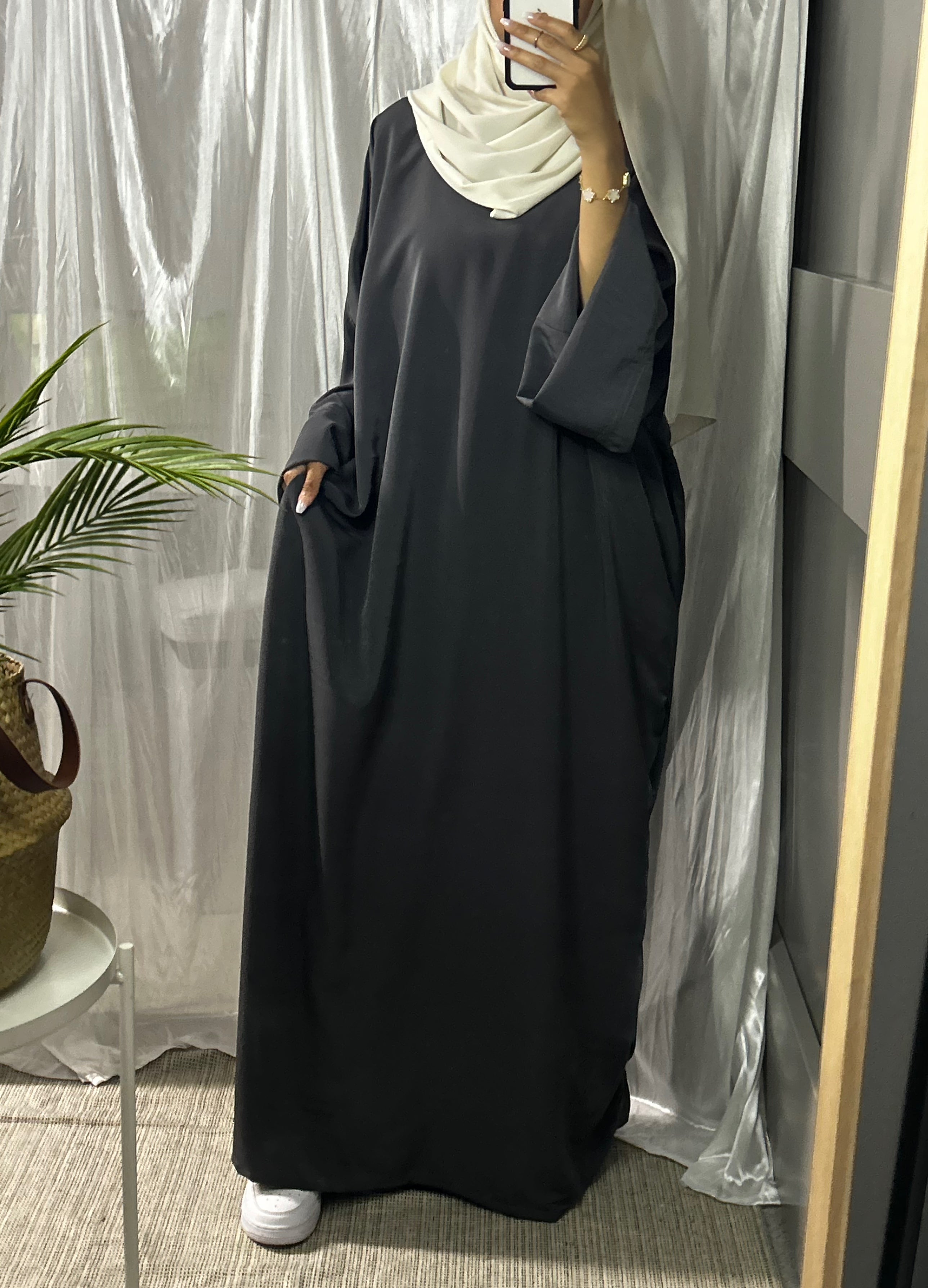 Charcoal Grey Closed Abaya