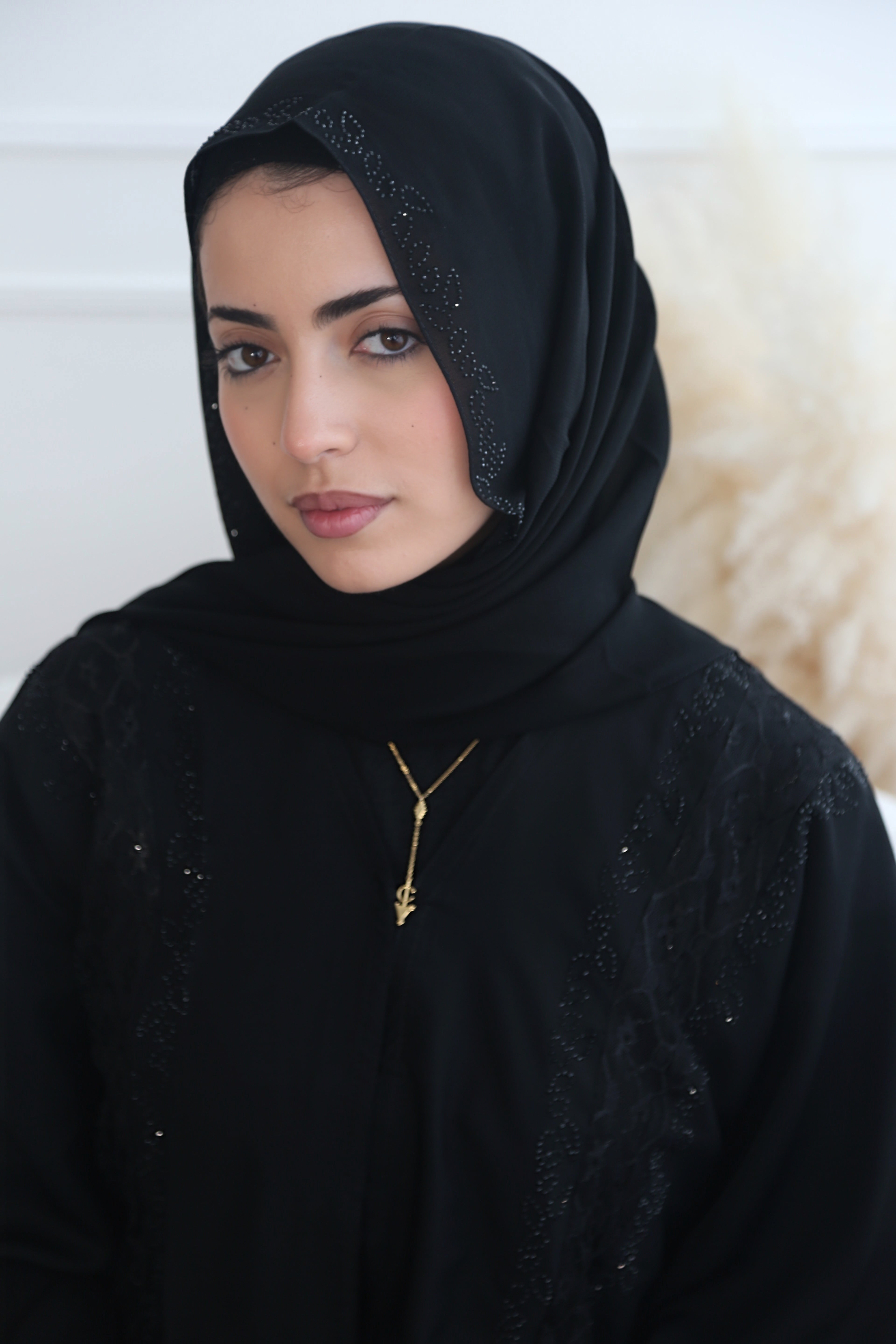 Sofia Lace Embroidery Open Abaya