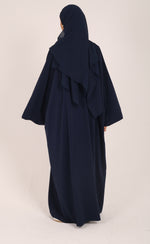 Load image into Gallery viewer, Navy Dubai Fabric Closed Abaya with Zip
