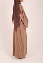 Load image into Gallery viewer, Mocha Dubai Fabric Closed Abaya with Zip
