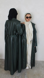 Load image into Gallery viewer, Khaki Leather Trench Coat
