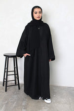 Load image into Gallery viewer, Felt Abaya coat - Black
