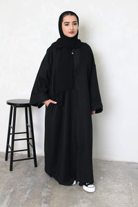 Felt Abaya coat - Black