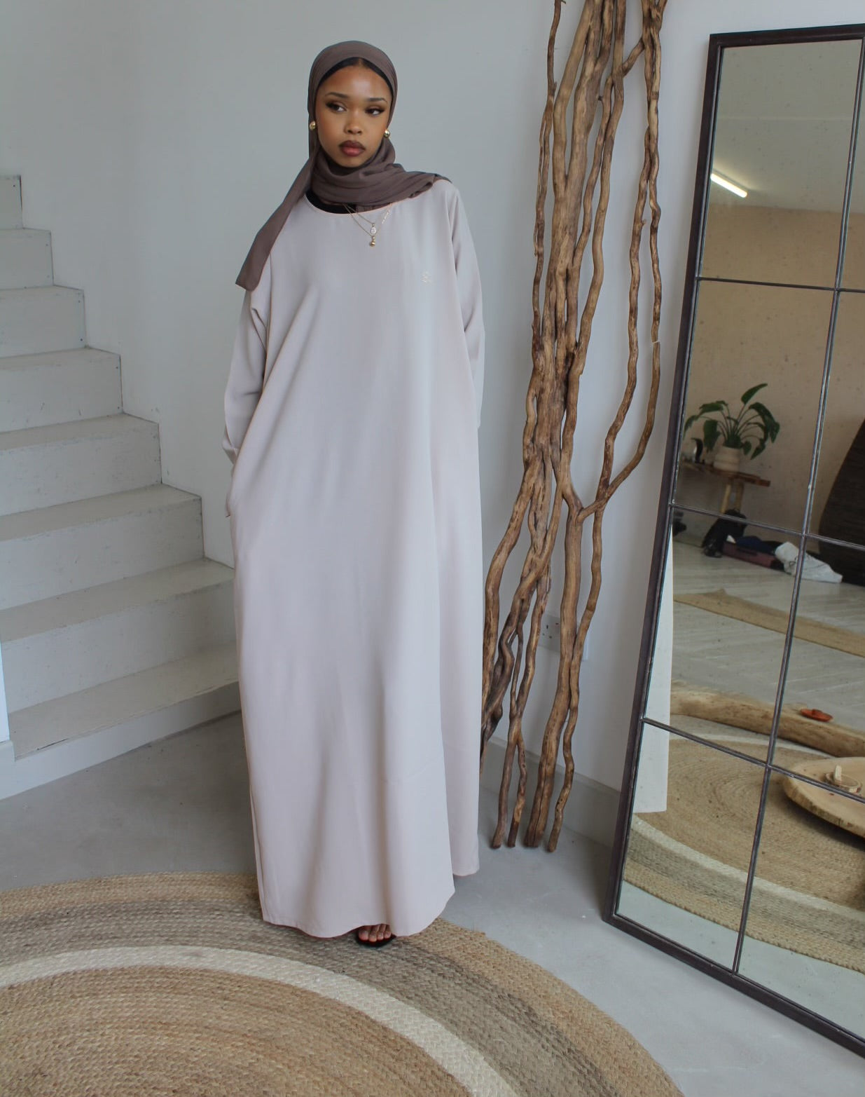 2-Piece Soft Salmon Kawthar Cape & Abaya Set