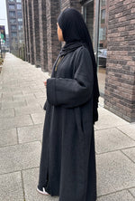 Load image into Gallery viewer, Blended Abaya coat - Charcoal Black
