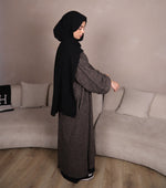 Load image into Gallery viewer, Blended Grey Open Abaya coat
