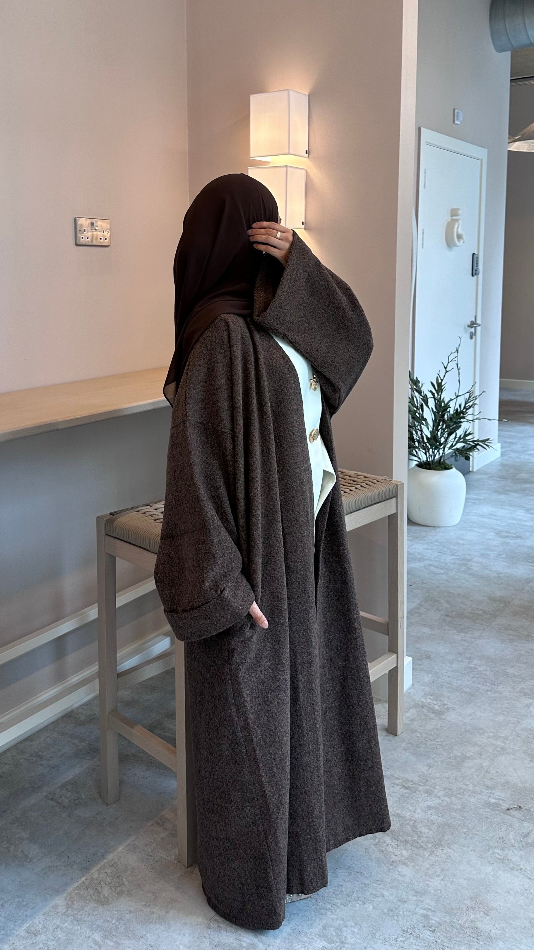 Blended Brown Abaya coat