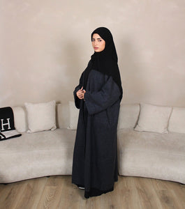 Blended Navy Abaya Coat