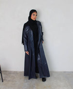 Load image into Gallery viewer, Navy Leather Trench Coat
