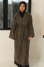 Load image into Gallery viewer, Blended Brown Abaya coat
