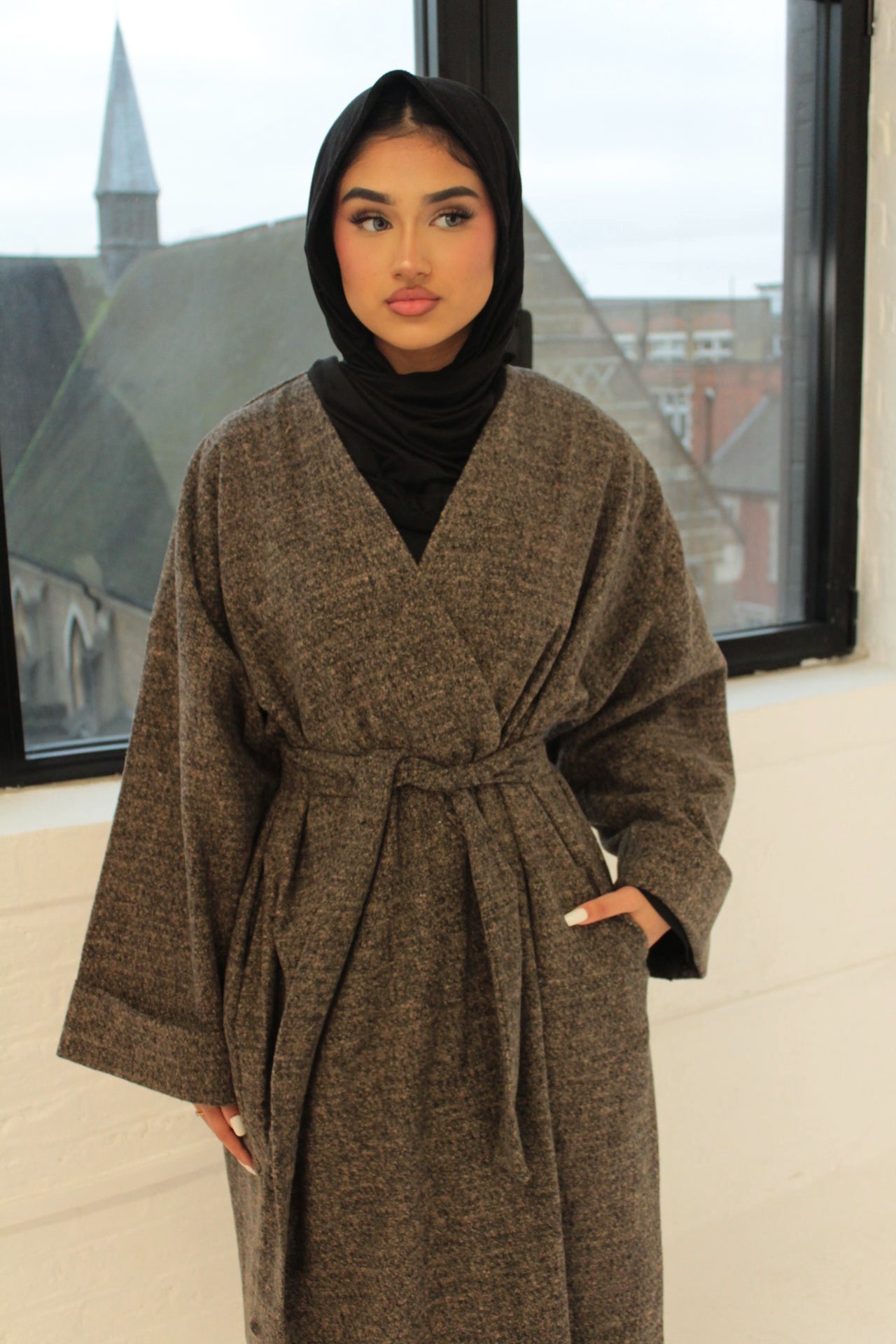 Blended Brown Abaya coat