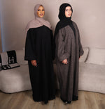 Load image into Gallery viewer, Blended Grey Open Abaya coat
