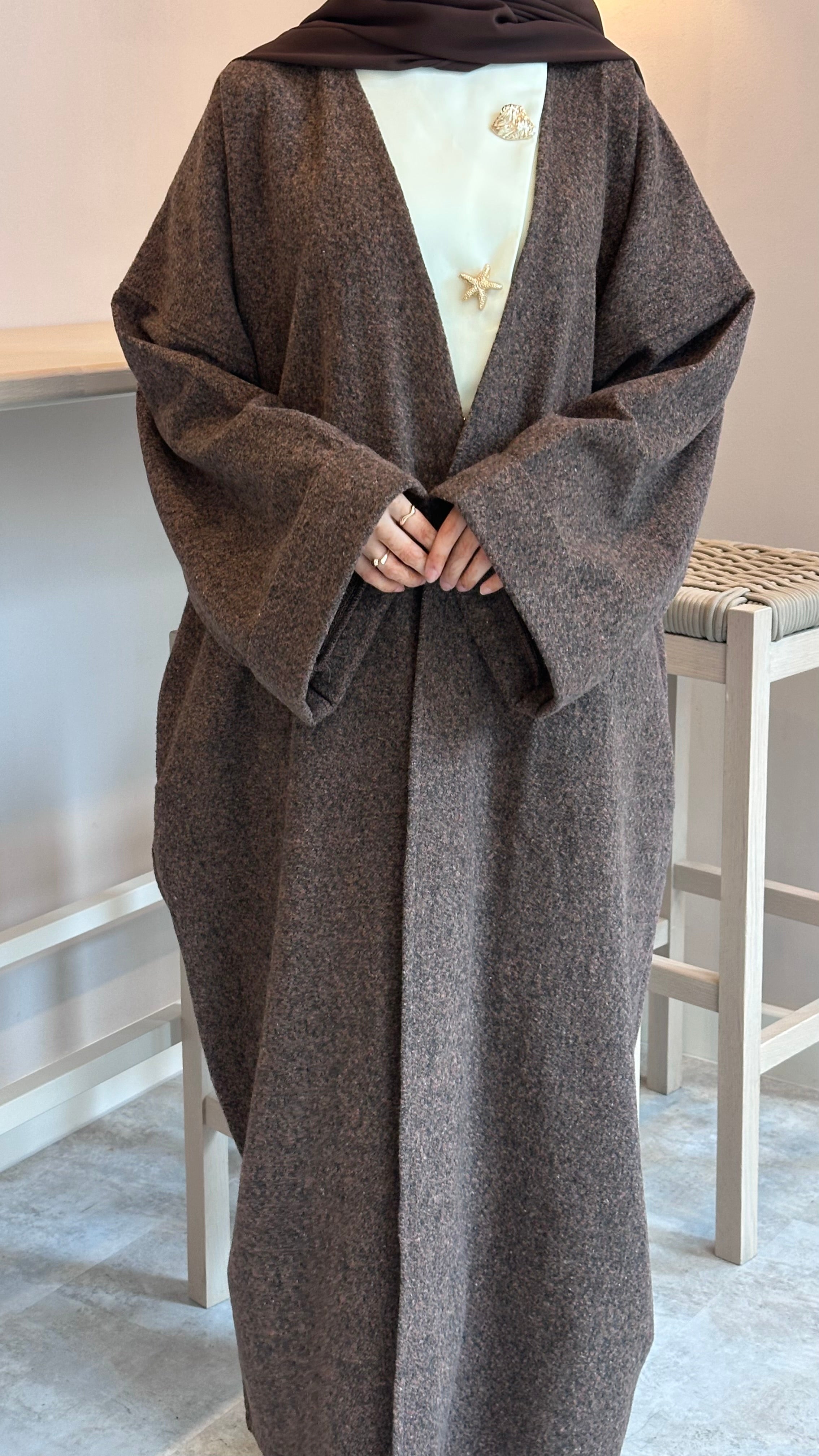 Blended Brown Abaya coat