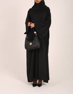 Load image into Gallery viewer, Black Dubai Fabric Closed Abaya with Zip
