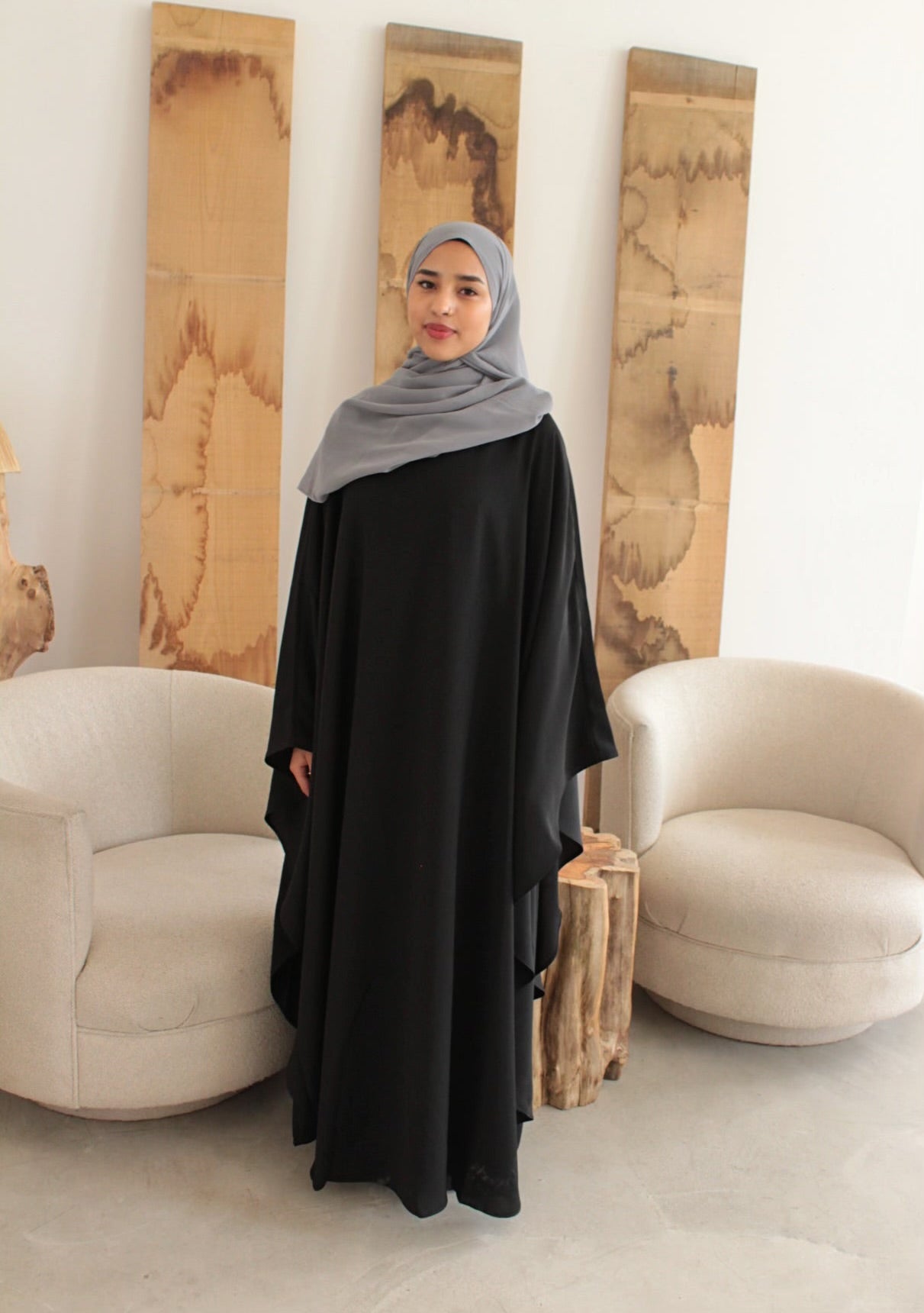 2-Piece Black Kawthar Cape & Abaya Set