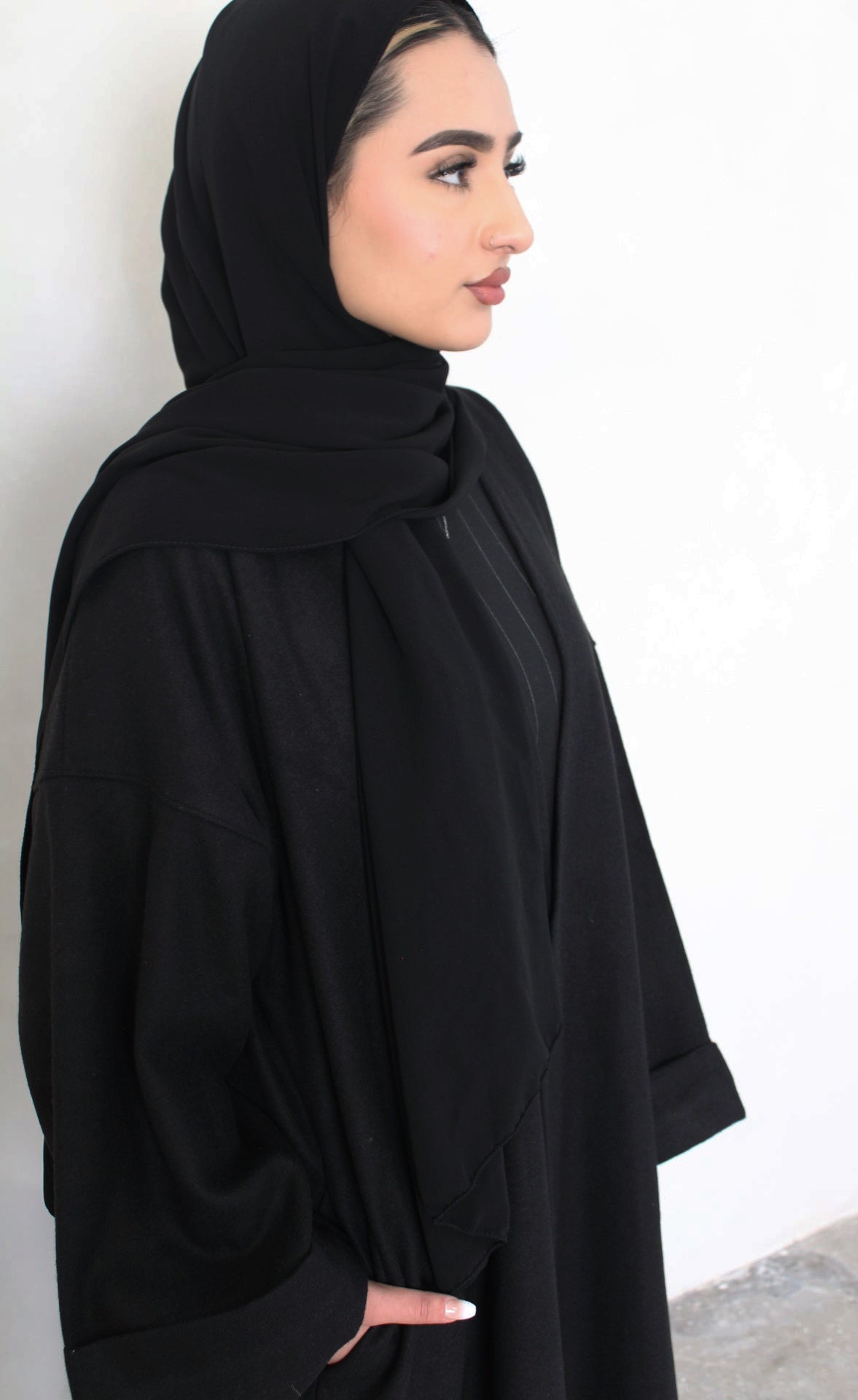 Felt Abaya coat - Black