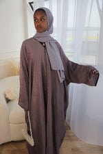 Load image into Gallery viewer, Lavendar Luxury Batwing Open Abaya
