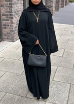 Load image into Gallery viewer, Black Ribbed Abaya

