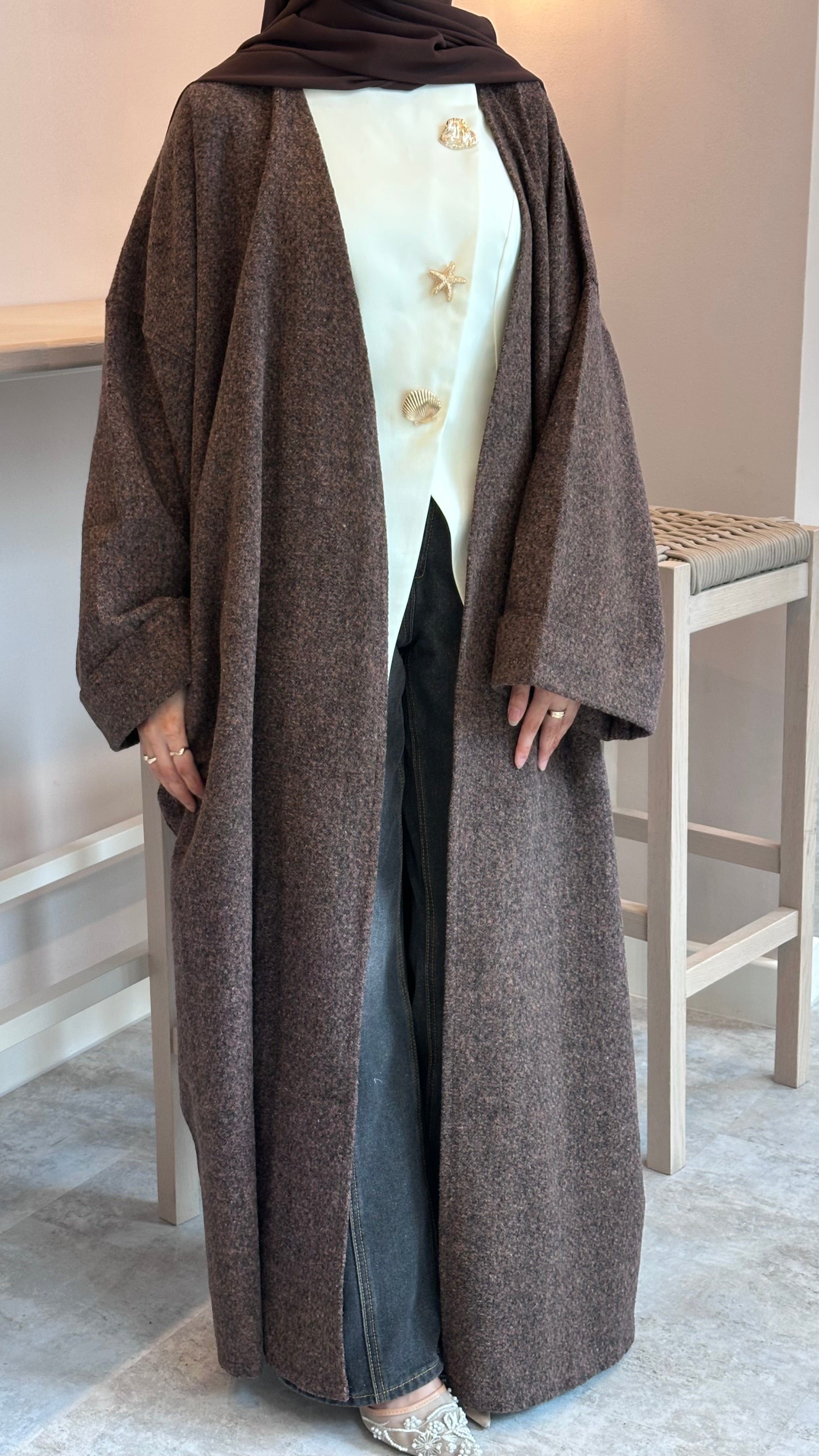 Blended Brown Abaya coat