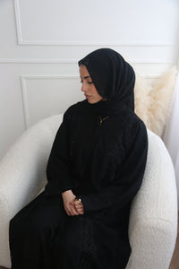 Sofia Lace Embroidery Open Abaya