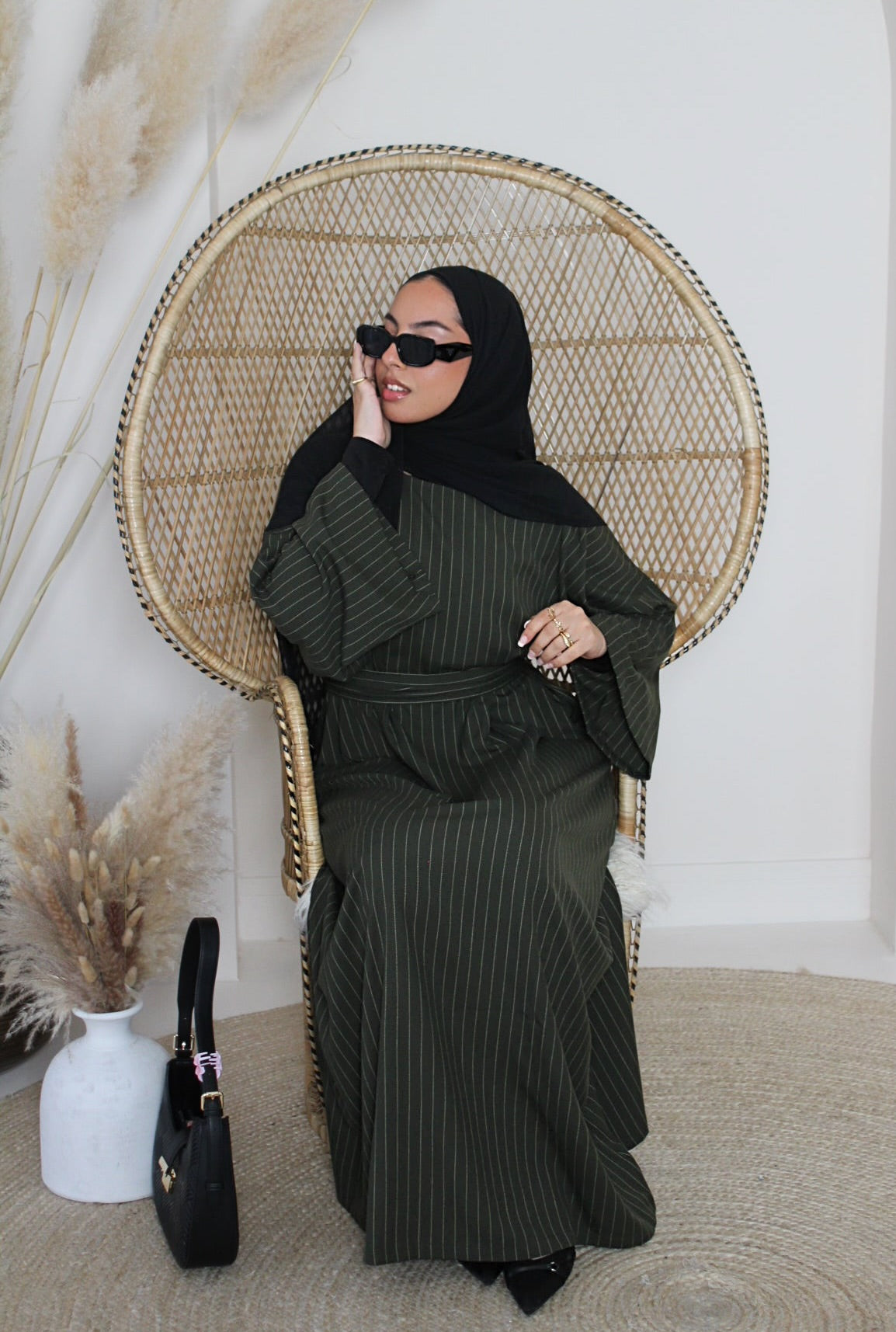 Dark Green Maysa Closed Abaya