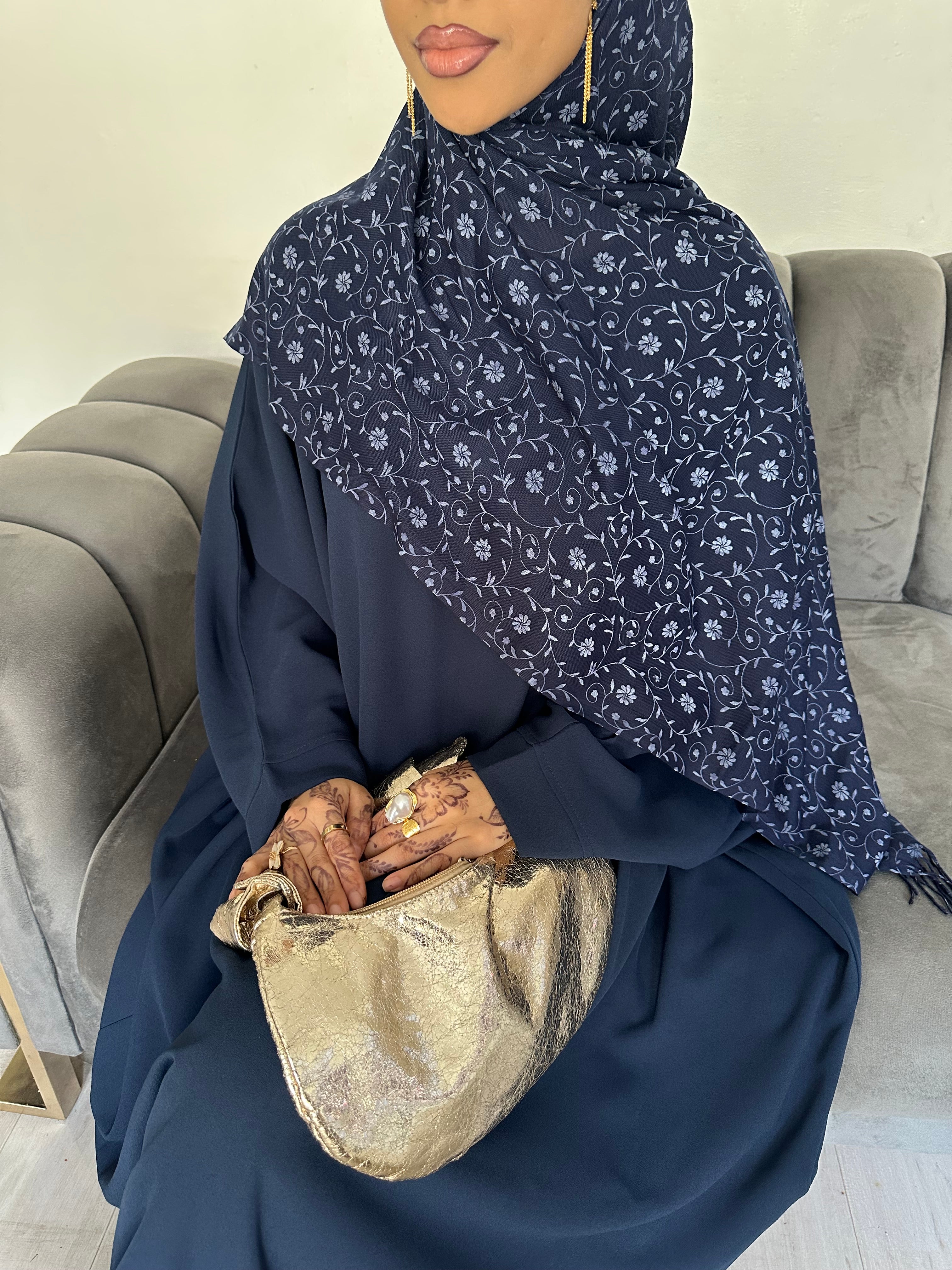 Printed Hijab - Blue