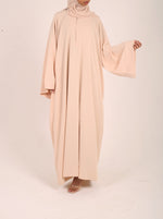 Load image into Gallery viewer, Neutral Dubai Fabric Closed Abaya with Zip
